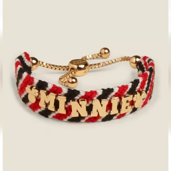 BaubleBar Jewelry - Disney - Minnie Mouse- Woven Friendship Bracelet- Pull Tie Closure